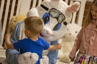 Cuddles With The Easter Bunny. Easter Fly In. © The Shuttleworth Trust. Photo Darren Harbar.Jpg