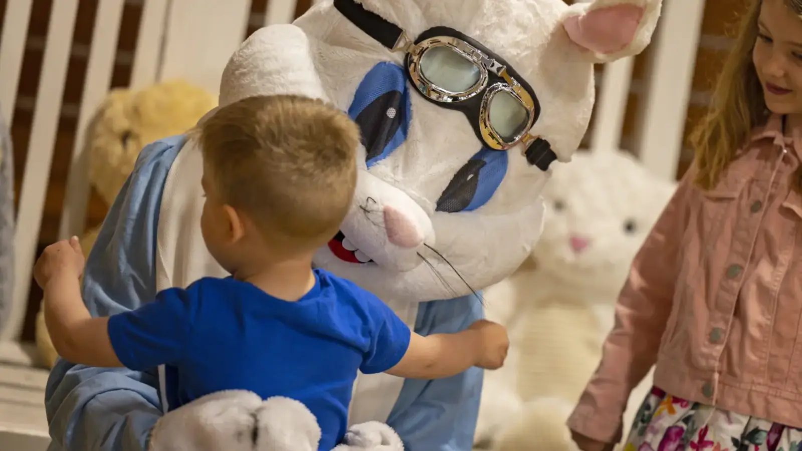Cuddles With The Easter Bunny. Easter Fly In. © The Shuttleworth Trust. Photo Darren Harbar.Jpg