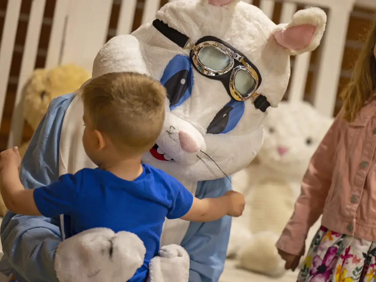 Cuddles With The Easter Bunny. Easter Fly In. © The Shuttleworth Trust. Photo Darren Harbar.Jpg