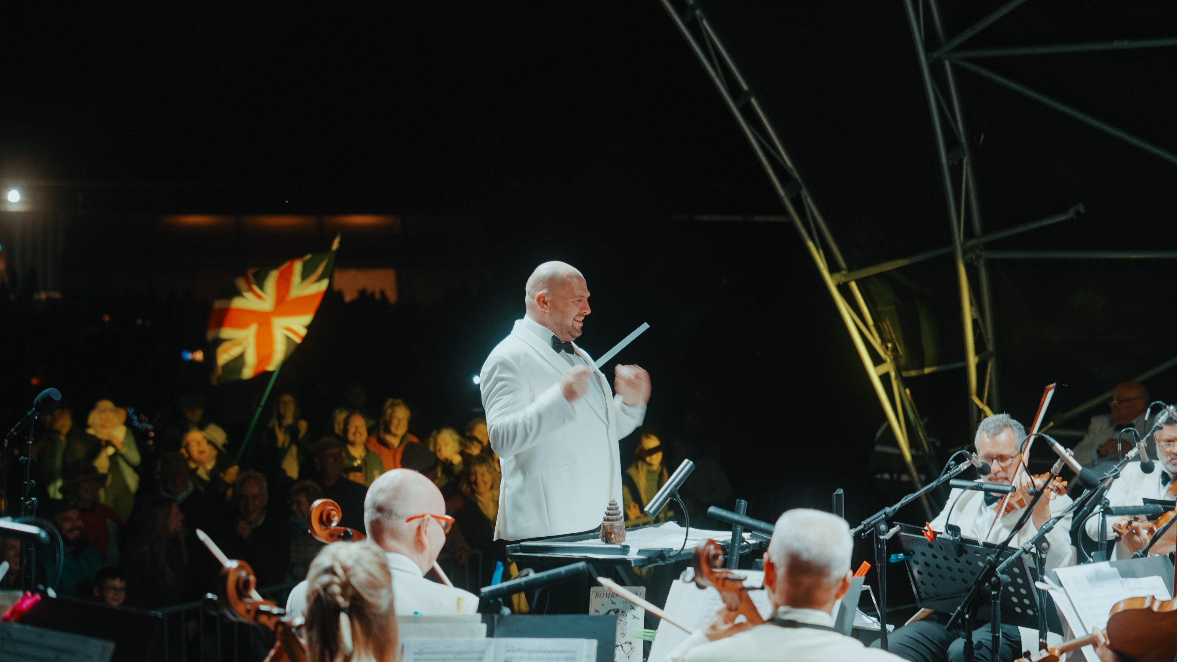 Conductor At Flying Proms 2024 © The Shuttleworth Trust. Photo Oliver Lloyd