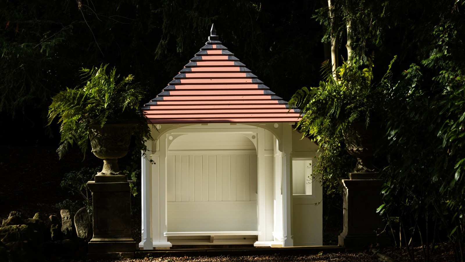 Summer House Post Restoration, Swiss Garden. © The Shuttleworth Trust. Photo Huw Lewis