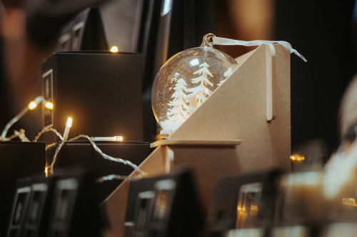 Decorations At The Christmas Market. © The Shuttleworth Trust. Photo Oliver Lloyd