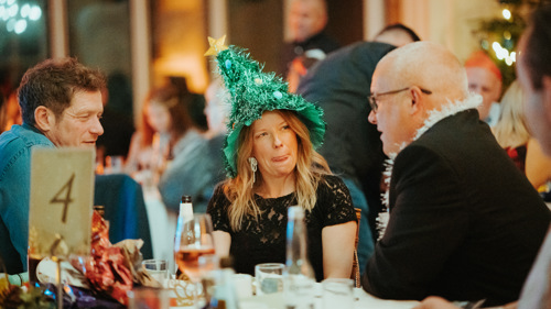 Guests Enjoying The Christmas Party. © The Shuttleworth Trust. Photo Oliver Lloyd
