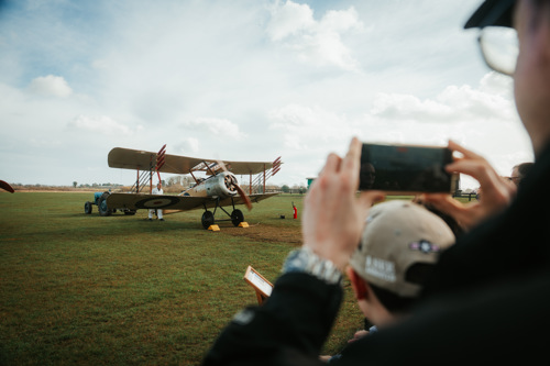 Takeing A Photo Of The Sopwith Pup Engine Run. Engineering Open Workshop 2025. © The Shuttleworth Trust. Photo Oliver Lloyd.
