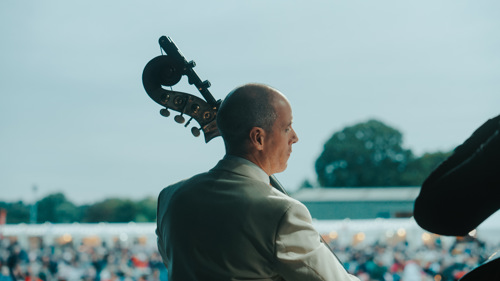 Cellist At Flying Proms 2024 © The Shuttleworth Trust. Photo Oliver Lloyd