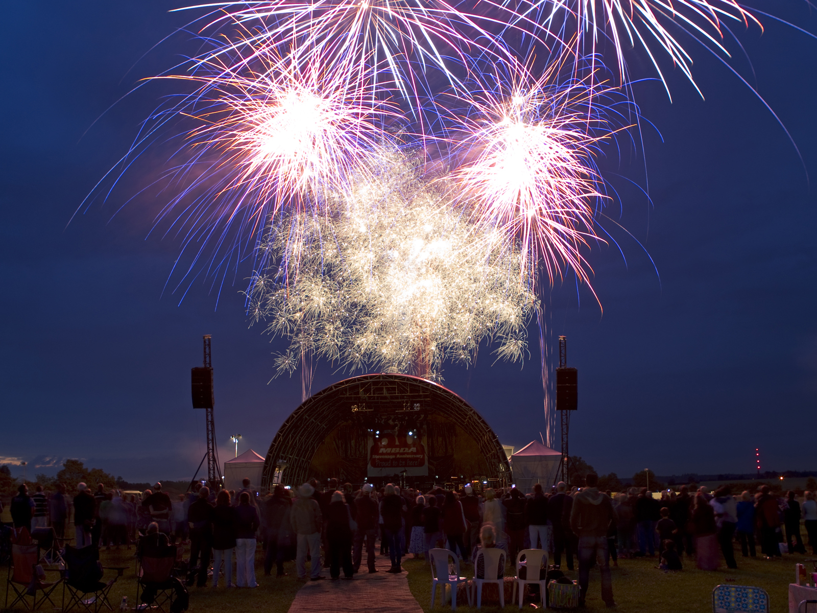 Firework Display. Flying Proms 2014 © The Shuttleworth Trust. Photo Darren Harbar