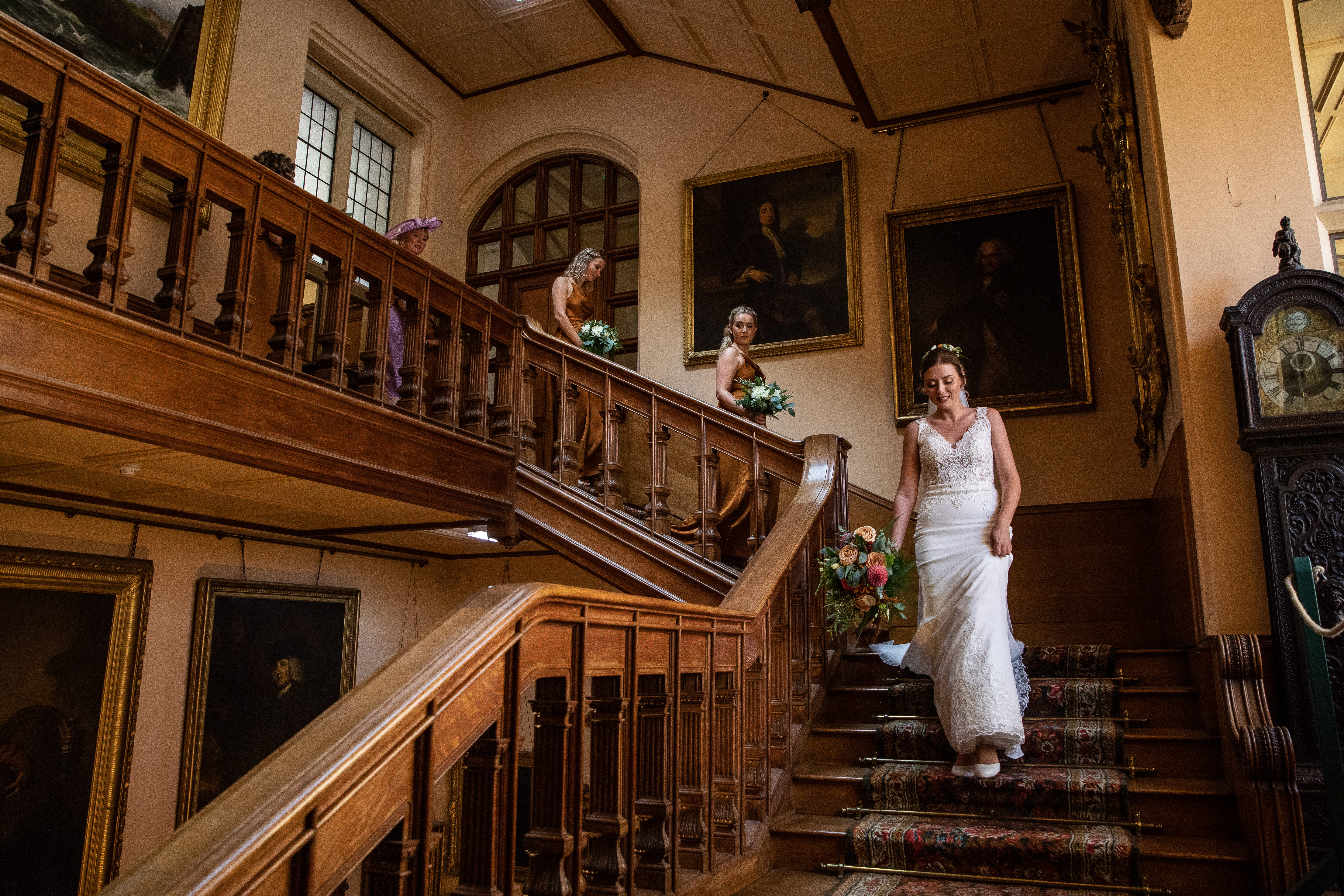 Bridal Party On Staircase. © The Shuttleworth Trust.