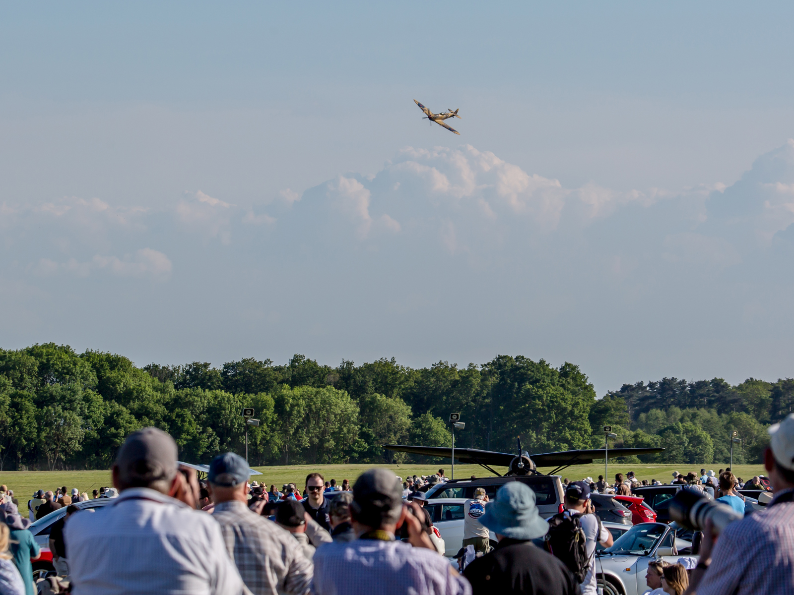 Spitfire LZ842 Display Debut With Crowd. Season Premiere 2025 © The Shuttleworth Trust. Photo Nick Blacow